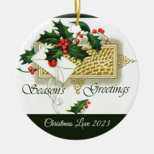 Saudações de Temporada Vintage Enfeite de Natal