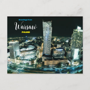 Saudações de Varsóvia Polônia Cartão Postal