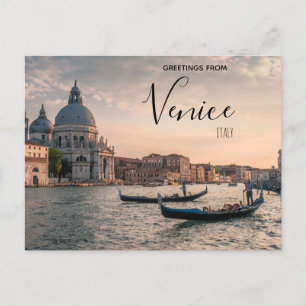 Saudações de Veneza Itália Cartão Postal de Gôndol