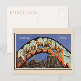 Saudações do Brooklyn Nova Iorque, cartão postal d