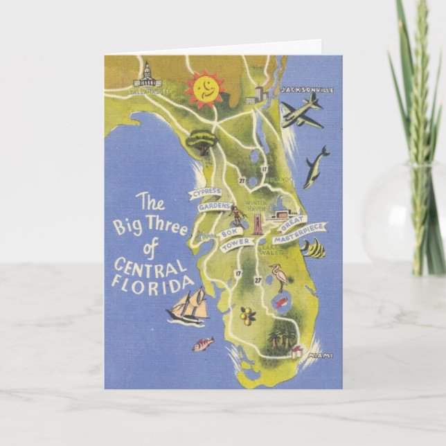 Saudações do cartão da Flórida Central (Frente)