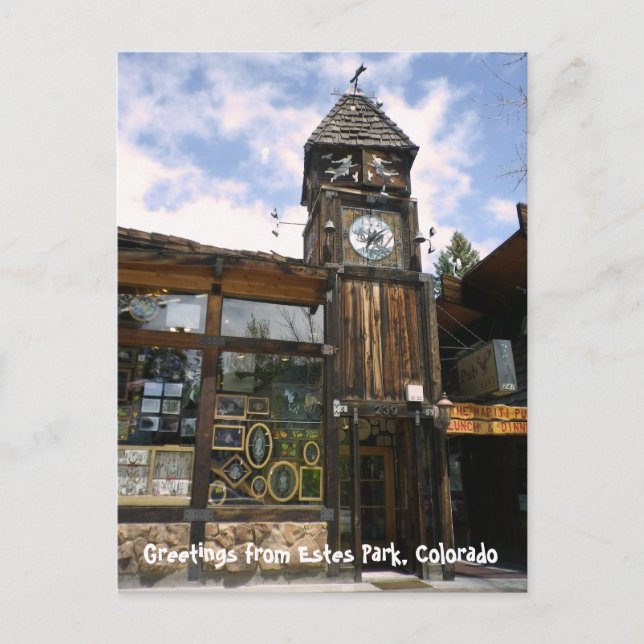 Saudações do Cartão de Posto Estes Park (Frente)