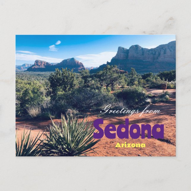 Saudações do Cartão Postal Cênico da Arizona Sedon (Frente)
