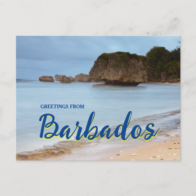 Saudações do cartão postal cênico de Barbados (Frente)
