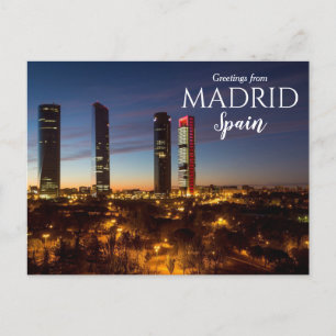 Saudações do cartão postal da Espanha Madrid