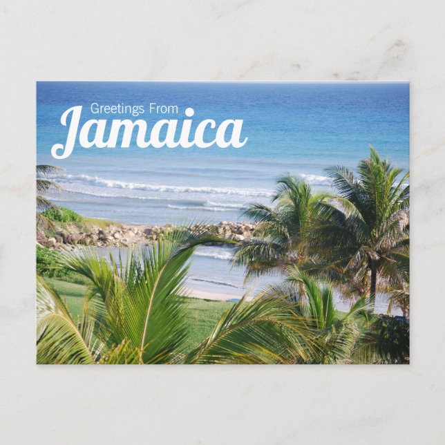 Saudações do cartão postal da Jamaica (Frente)