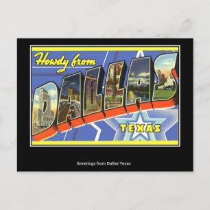 Saudações do cartão postal Dallas Vintage