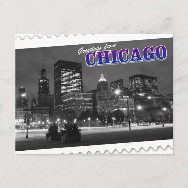 Saudações do cartão postal de Chicago Illinois (Frente)
