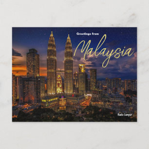 Saudações do cartão postal de Kuala Lumpur, da Mal