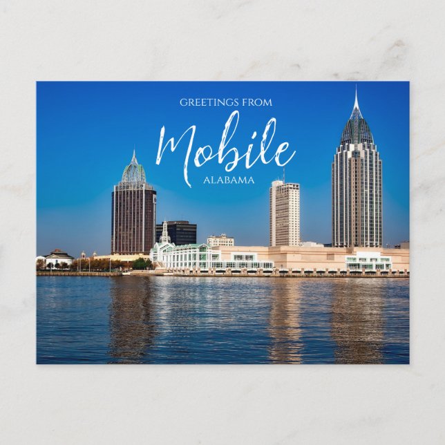 Saudações do cartão postal de Mobile Alabama (Frente)