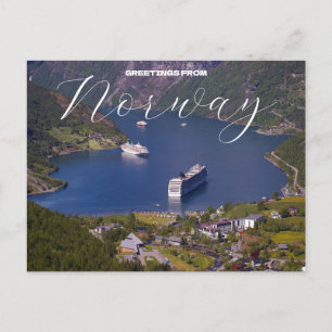 Saudações do cartão postal de viagem da Noruega Cr