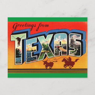 Saudações do cartão postal de viagem do Texas