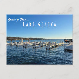 Saudações do cartão postal do Lago Genebra