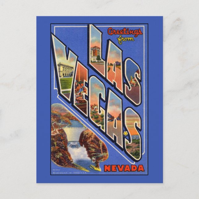Saudações do cartão postal grande de Las Vegas (Frente)