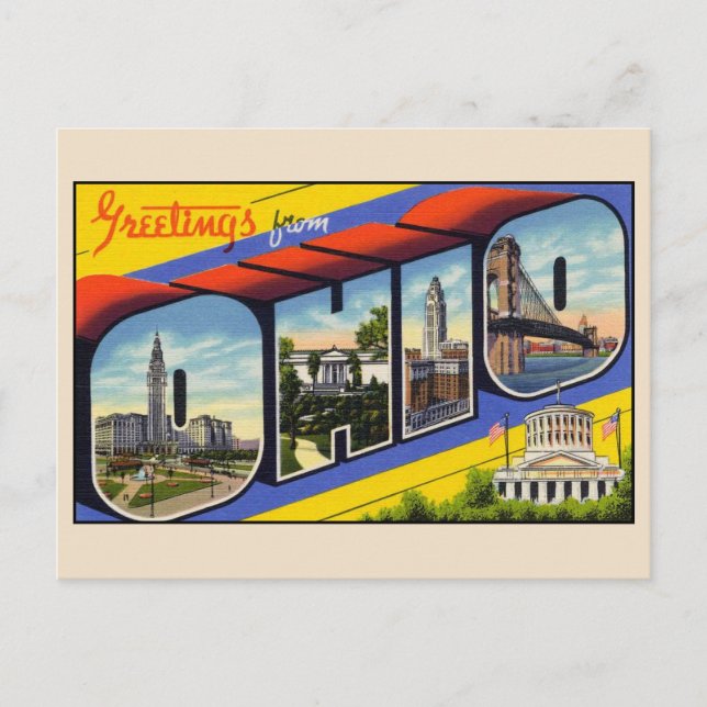 Saudações do cartão postal grande de Ohio (Frente)
