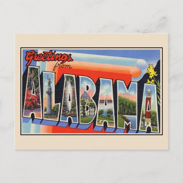 Saudações do cartão postal grande do Alabama (Frente)
