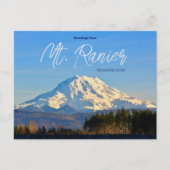 Saudações do cartão postal Mt. Ranier Washington (Frente)