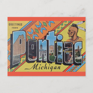 Saudações do Cartão postal Pontiac Michigan