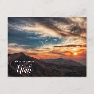 Saudações do Cartão Postal Sunset de Utah Mount