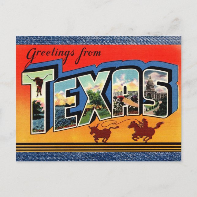 Saudações do cartão postal Viagem do Texas (Frente)