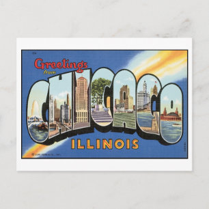 Saudações Do Cartão Postal Vintage De Chicago