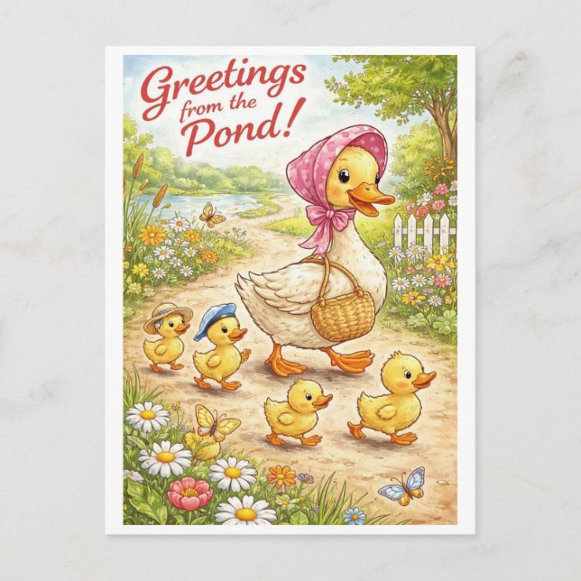 Saudações do lago! Cartão postal (Frente)