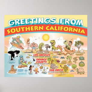 Saudações do Poster do sul da Califórnia