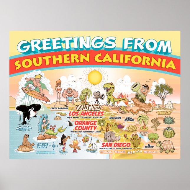 Saudações do Poster do sul da Califórnia (Frente)