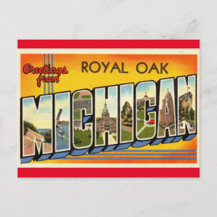 Saudações do Royal Oak Michigan Cartão Postal de V