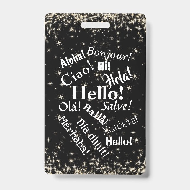 Saudações! Etiqueta de Bagagem ou Crachá (Frente)