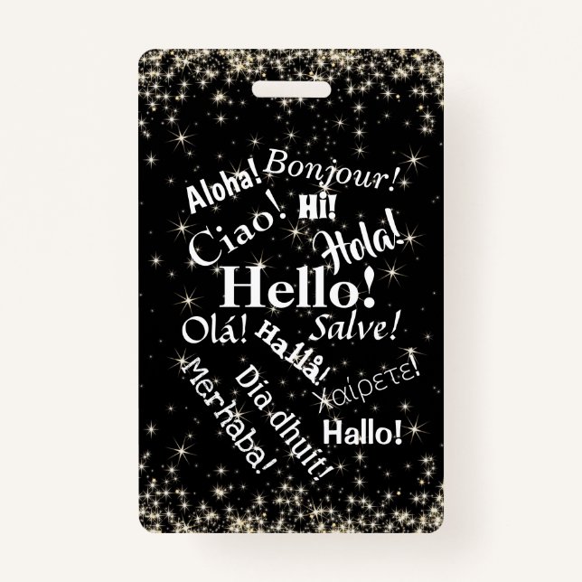 Saudações! Etiqueta ou Crachá de bagagem (Frente)