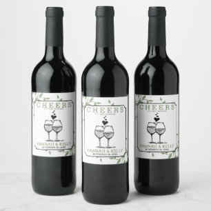 Saúde à etiqueta da garrafa de vinho