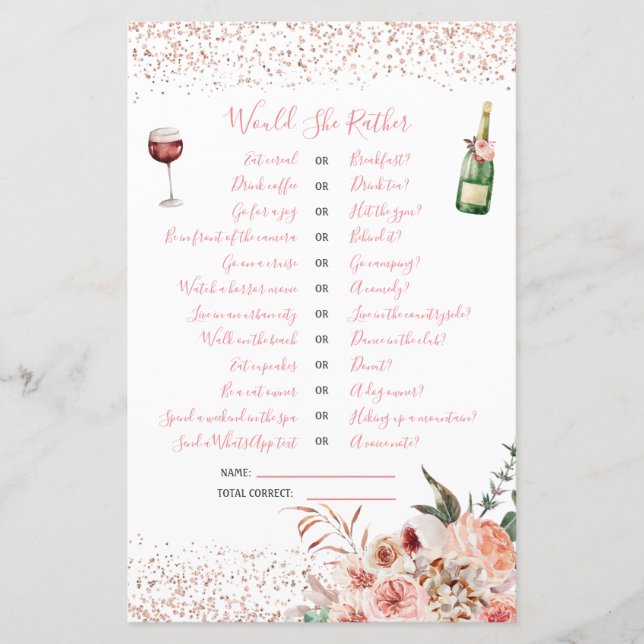 Saúde ao Chá de panela Rosa Ela Preferencialmente (Frente)