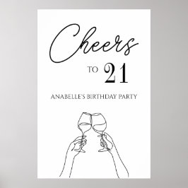 Saúde ao poster de aniversário de 21 anos