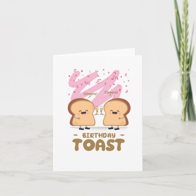 Saúde! Cartão de Aniversário Toast Puns (Frente)