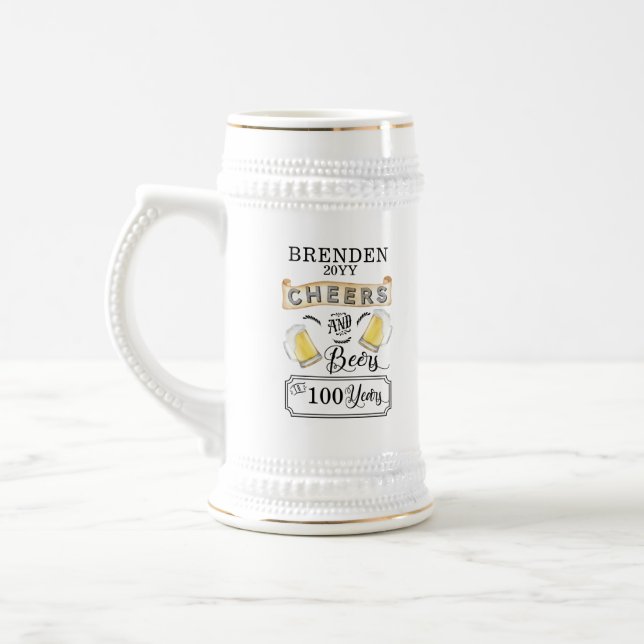 Saúde e Cervejas aos 100 anos de Caneca de cerveja (Esquerda)