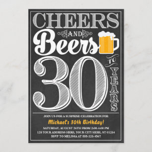 Saúde e Cervejas para o Convite de Aniversário d