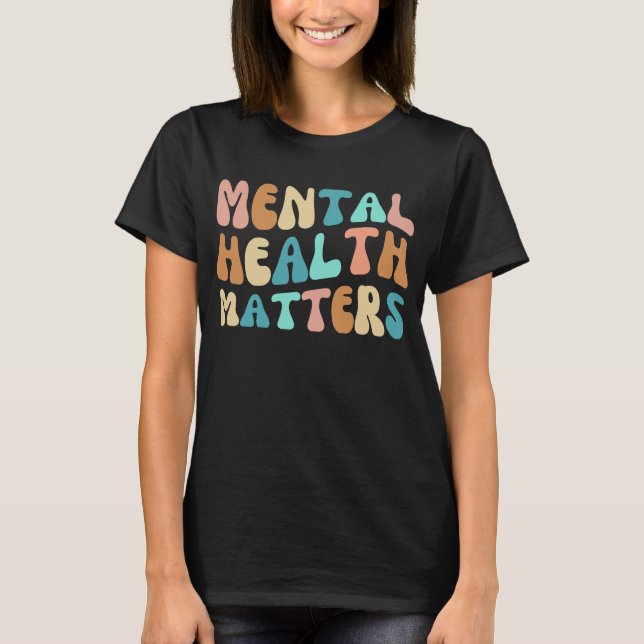 Saúde mental Importa T-shirt de citação inspiracio (Frente)