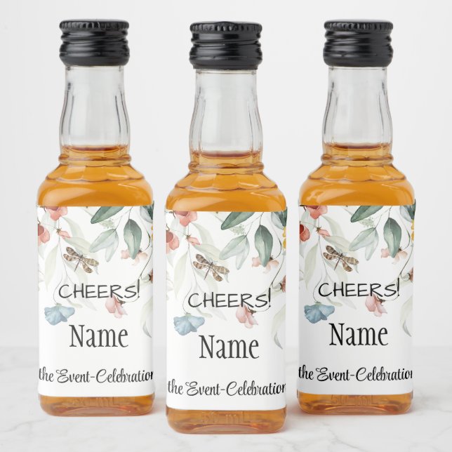 Saúde, Mini Elegante Aquarela Floral (Garrafas)