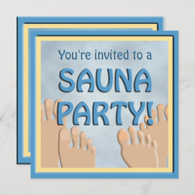 Sauna Party Engraçado Pés Engraçado Convite (Frente/Verso)