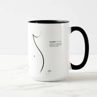 "Saunter" a caneca 15oz com definição escrita