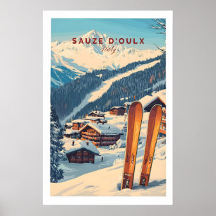 Sauze dOulx Impressão de Esqui 1