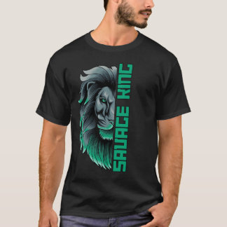 Savage King - Leão Negrito Inspirou T-Shirt