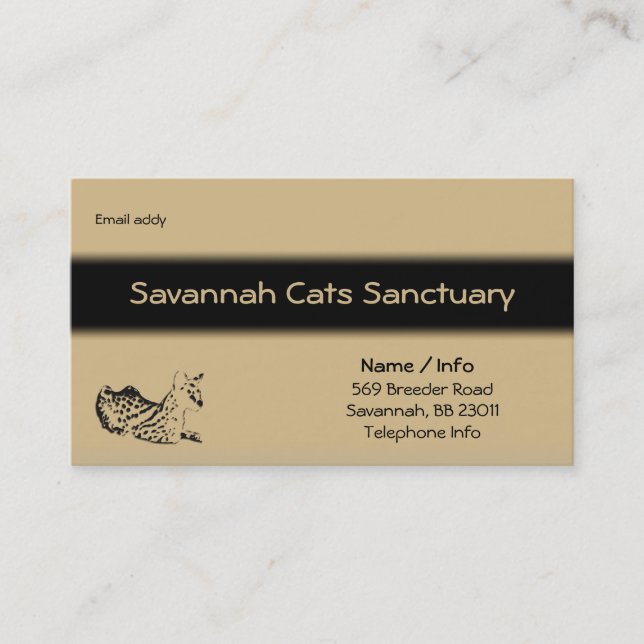 Savannah Cat Cartão de visita / Personalizar (Frente)