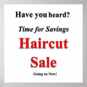 Savings Haircut Sale Poster Matte