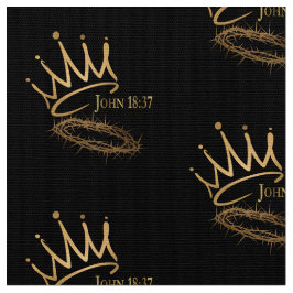 SAVIOR KING JESUS Tecido de padrão negro/Dourado