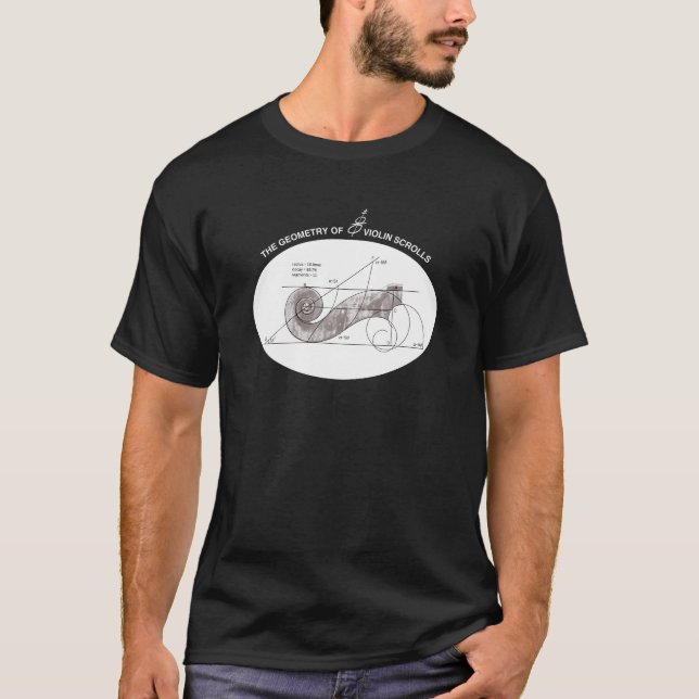 Savoir Faire Violin Scrolls Dark T-Shirt (Frente)