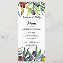 Savory Olives Tuscan Watercolor Menu Casamento