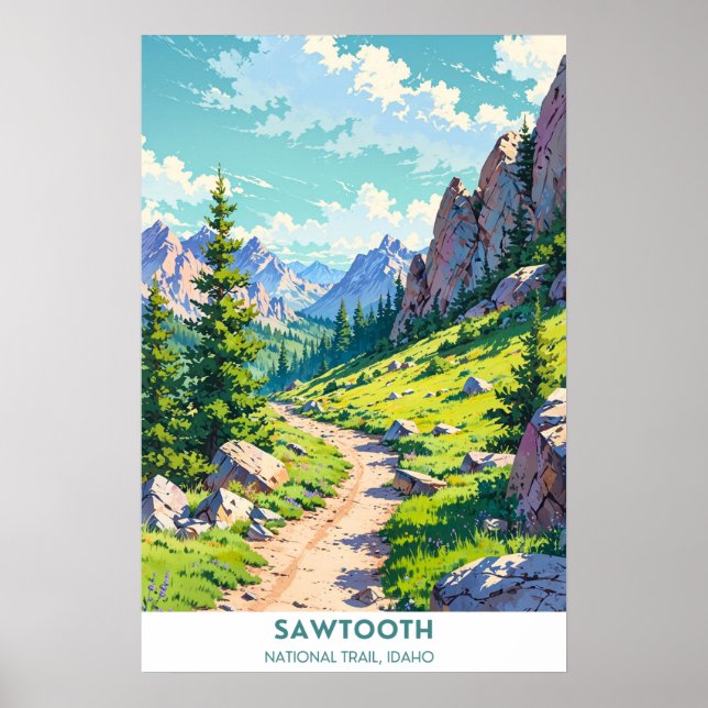 Sawtooth, Caminho Nacional, Poster de Idaho (Frente)