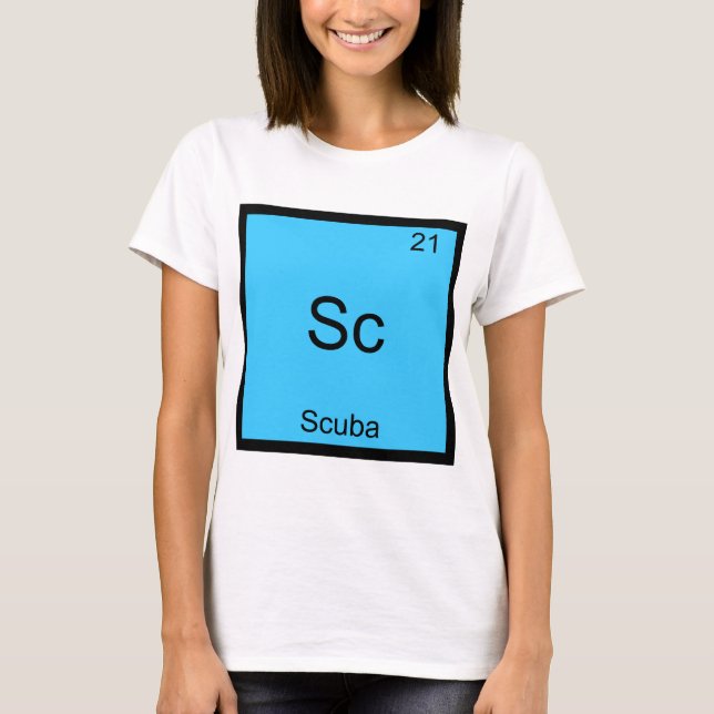 Sc - Camiseta do Símbolo do Elemento Químico Scuba (Frente)